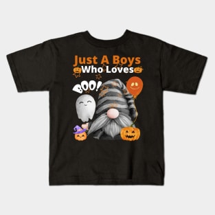 School Halloween 2022 Cool Gnome Pumpkins Squad Boys Funny Kids T-Shirt